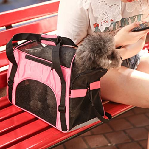 Transportin para Mascotas, Transportin para Perros, Gatos, Conejos, Mochila Portátil y Transpirable (Rosa)