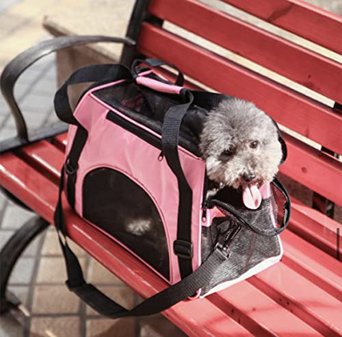 Transportin para Mascotas, Transportin para Perros, Gatos, Conejos, Mochila Portátil y Transpirable (Rosa)