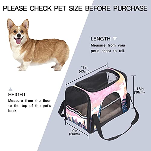 Transportín Perro Gato Edificio de Londres Bolsa de Transporte Plegable para Mascotas Perro y Gato con Correa de Hombro Ajustable 43x26x30 cm