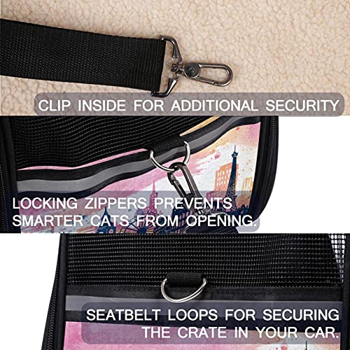 Transportín Perro Gato Edificio de Londres Bolsa de Transporte Plegable para Mascotas Perro y Gato con Correa de Hombro Ajustable 43x26x30 cm