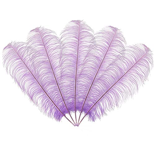 Trimming Shop Plumas de avestruz de color lila claro (paquete de 10), espadones Showgirl - para decorar disfraces, tocados, bodas y fiestas - Jugando con mascotas y penachos de caballo 50 cm - 60 cm