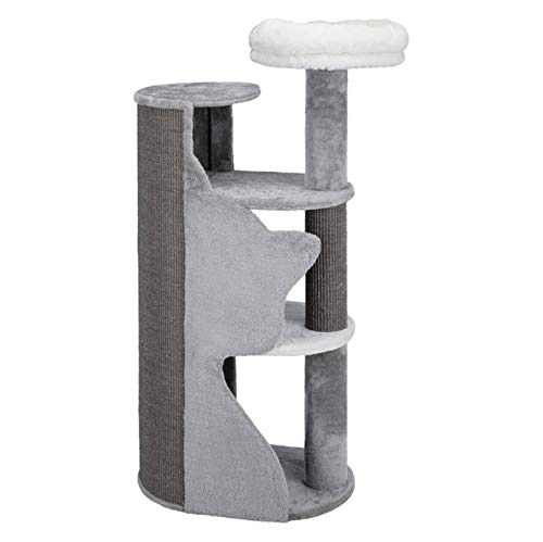 Trixie Abele - Árbol rascador con silueta de gato, color gris, blanco y gris oscuro, 56 x 38 x 120 cm