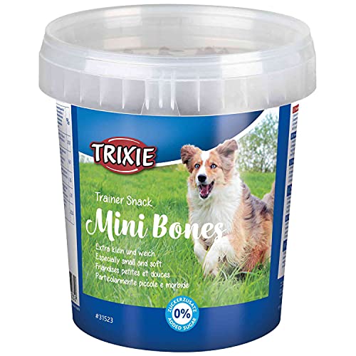 TRIXIE Bote Snack de Entrenamiento Mini Bones, 500 g, Perro