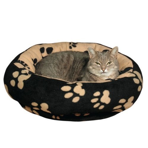 Trixie Cama Sammy, 50 cm, Negro/Beige con Huellas