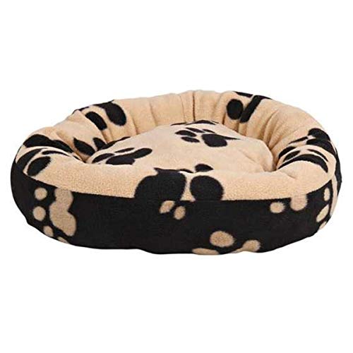Trixie Cama Sammy, 50 cm, Negro/Beige con Huellas