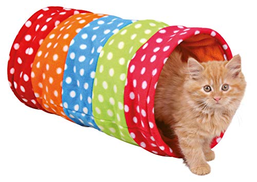 Trixie Túnel Juego Gatos, Felpa, ø25 x 50 cm, Colorido, Gato