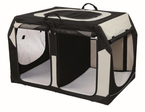 Trixie Vario Doble Tour Caja de Transporte, 95 x 69 x 61 cm/57 cm, Negro/Gris