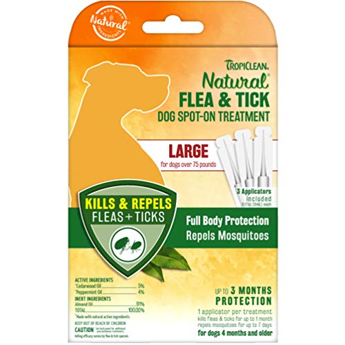 TROPICLEAN Tratamiento Natural Spot-On para Pulgas Y Garrapatas Perros Grandes De Más De 34 Kilos. 500 g