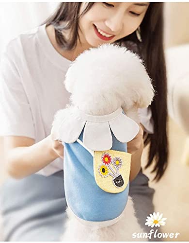 Tshirts para Perros para Perros Pequeños, Sudadera De Perro, Perrito Mediano Ropa De Animal Doméstico Puppy Cat Dog Resopla Y Accesorios(Size:S,Color:Azul)
