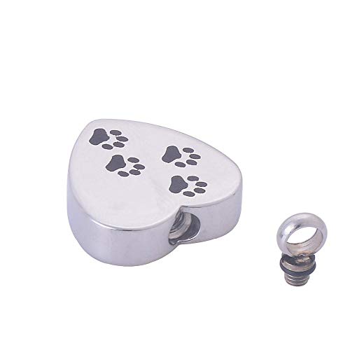 TSLZF Colgante De Urna Collar Colgante De Cremación para Mascotas para Perro O Gato Conmemorativo Collar De Cremación De Acero Inoxidable