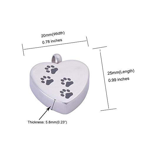 TSLZF Colgante De Urna Collar Colgante De Cremación para Mascotas para Perro O Gato Conmemorativo Collar De Cremación De Acero Inoxidable