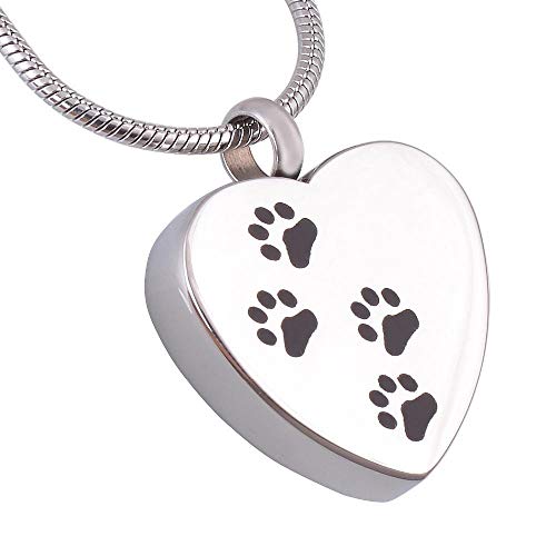 TSLZF Colgante De Urna Collar Colgante De Cremación para Mascotas para Perro O Gato Conmemorativo Collar De Cremación De Acero Inoxidable