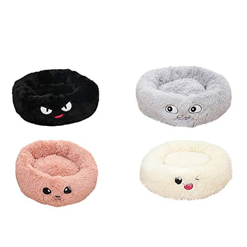 TTinah Cama De Gatos Cama Cama para Perros PequeñOs Cama Antiestres Gato Esponjoso Cama De Perros For Mascotas PequeñAs Y Medianas Aliviar La Ansiedad Black,Small