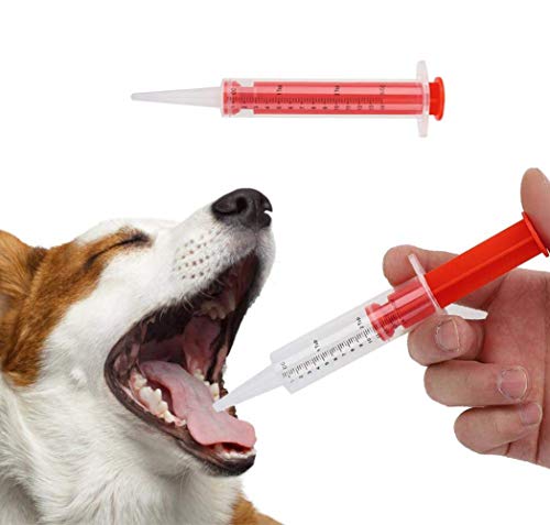 TTOOP 2 Piezas Alimentador de Medicamentos, jeringuillas Mascotas Feeder Perro Gato, Pastillas Médicas para Mascotas Pequeñas Jeringas, de Alimentación Empujador