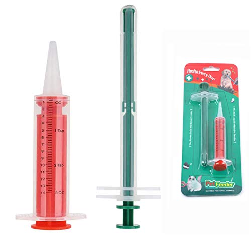 TTOOP 2 Piezas Alimentador de Medicamentos, jeringuillas Mascotas Feeder Perro Gato, Pastillas Médicas para Mascotas Pequeñas Jeringas, de Alimentación Empujador