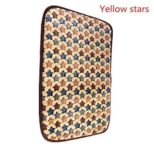 TUANTALL Colchon Perro Cojin Perro Cama de Perro pequeño Cachorro esteras Perro Cama Accesorios Cama del Animal doméstico Suave Veterinario Cama Yellow,S