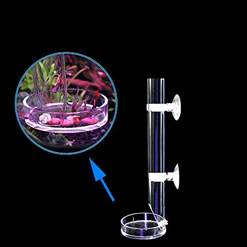 Tubo de Alimentación de Camarones Bandeja de Tubo de Acrílico Transparente del Alimentador Plato de Alimentación del Crystal Shrimp para Camarones Peces Cangrejos para Acuario 25cm