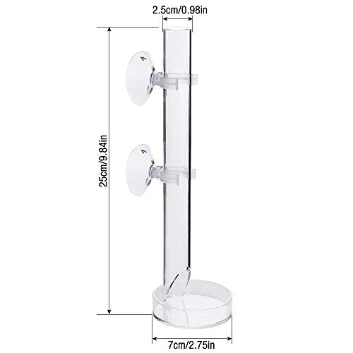 Tubo de Alimentación de Camarones Bandeja de Tubo de Acrílico Transparente del Alimentador Plato de Alimentación del Crystal Shrimp para Camarones Peces Cangrejos para Acuario 25cm