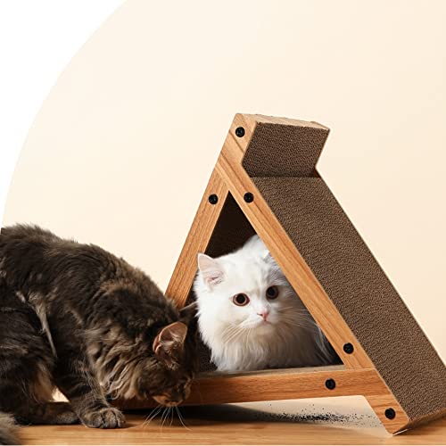 TUJAH Cats Scratcher Lounge Marco de madera Cat Rasguño Tablero Protección de muebles Detachable Portadores (Color : A, Size : One size)