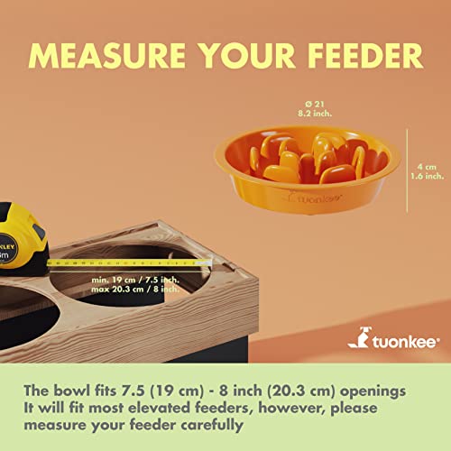 Tuonkee Comedero para Perros Anti-Voracidad con Ventosa, Cuencos para Perros, dispensador de Alimentos para Comer Lento, Piso Antideslizante con Ventosa Duradera (Naranja)