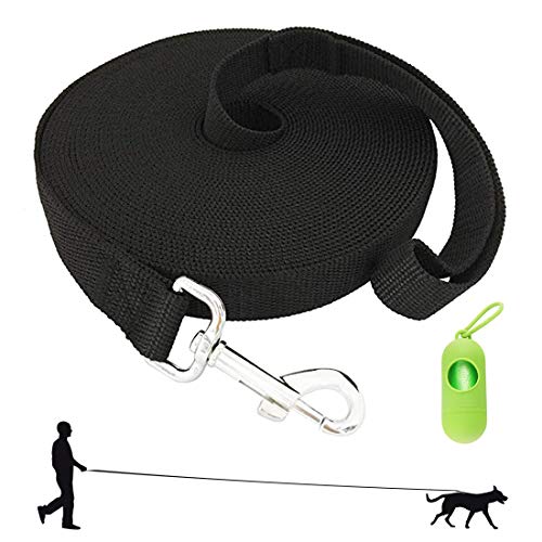 TVMALL Correa de Adiestramiento para Perros 4.5m, 6m, 9m, 15m Correa Perro Larga Cuerda de Tracción Resistente y Duradera para Perros Entrenamiento de Recuperación de obediencia, Juego, Camping