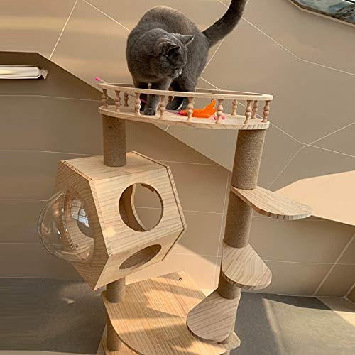 TWDYC Cats Tree Furniture Tower Climb Activity Tree Scratcher Play House Kitty Town Furniture Pey Play House