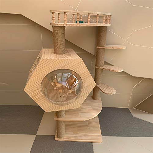 TWDYC Cats Tree Furniture Tower Climb Activity Tree Scratcher Play House Kitty Town Furniture Pey Play House