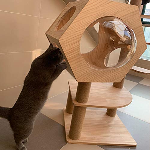 TWDYC Cats Tree Furniture Tower Climb Activity Tree Scratcher Play House Kitty Town Furniture Pey Play House