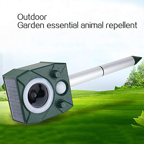 TYI -Repelente Solar Impermeable para Animales, Repelente Ultrasónico De Gatos Y Zorros, Disuasivo para Perros Y Mascotas Alimentado por USB, Miedo A Ratas Y Conejos para Jardín, Patio, Granja