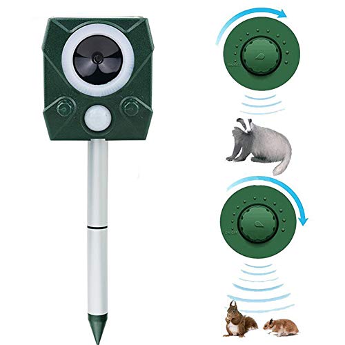 TYI -Repelente Solar Impermeable para Animales, Repelente Ultrasónico De Gatos Y Zorros, Disuasivo para Perros Y Mascotas Alimentado por USB, Miedo A Ratas Y Conejos para Jardín, Patio, Granja