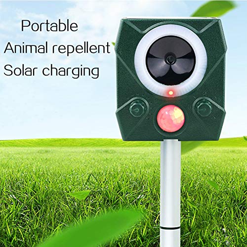 TYI -Repelente Solar Impermeable para Animales, Repelente Ultrasónico De Gatos Y Zorros, Disuasivo para Perros Y Mascotas Alimentado por USB, Miedo A Ratas Y Conejos para Jardín, Patio, Granja