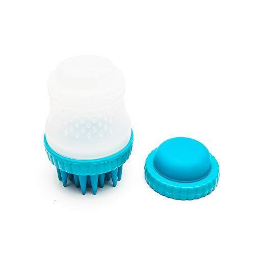 U-M Cepillo de baño de masaje de silicona para gatos, artefacto de baño de mascotas, cepillo multifuncional de silicona para mascotas, adecuado para baños, limpias, azul