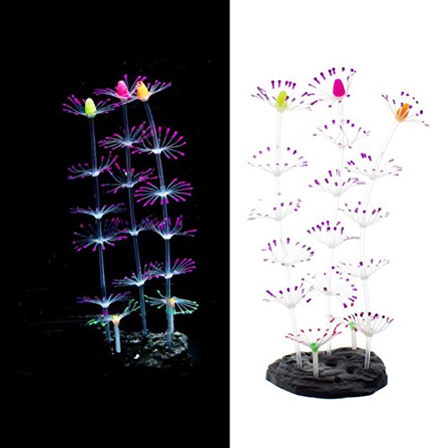 Ueetek - Planta Artificial de Coral Brillante para decoración de Acuario (Lila)