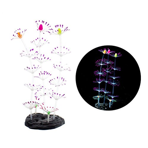 Ueetek - Planta Artificial de Coral Brillante para decoración de Acuario (Lila)