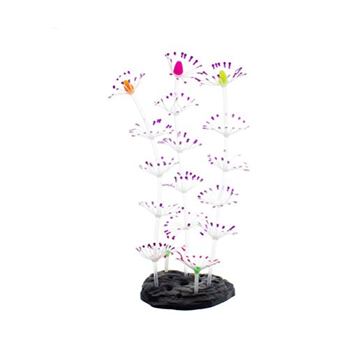 Ueetek - Planta Artificial de Coral Brillante para decoración de Acuario (Lila)