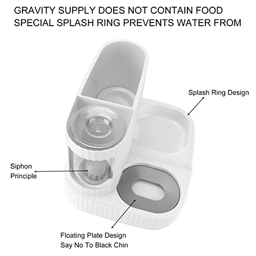 Ufolet Comedero para Perros 2 en 1, Material Seguro, Gran Capacidad, Aspecto Elegante, Dispensador Automático de Alimentos para Gatos para Perros