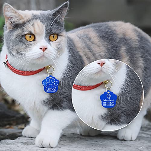Uiopa 2pzs Huella Chapa Perro Grabada, Pata Chapas para Perros Personalizadas Placas Identificativas, Etiquetas de Identificación de Mascotas para Collar Perro Gato Mascota (Plateado)