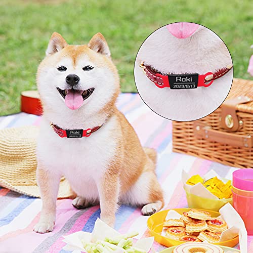 Uiopa Chapa Perro Grabada, 2Pzs Etiquetas de Identificación de Mascotas Personalizadas Acero Inoxidable de Placa Chapas para Perros Gatos Mascota Collar, Grabada Nombre Número de Teléfono (Negro, L)