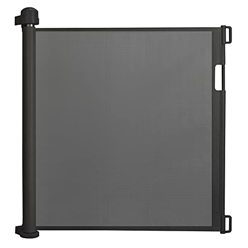 UISEBRT Retráctil Puertas de Seguridad para niños 0 -150 cm, Barrera Seguridad Niños Escalera, Puerta Seguridad Bebé Extensibles Barrera para niños y Perros para Uso Interior y Exterior, Negro