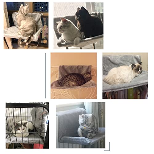 UJJGHJ Cama con radiador para Perros y Gatos - Cálida y acogedora Cama con radiador para Mascotas con un Marco de Metal Fuerte y Duradero y una acogedora Cubierta de vellón - Ideal para Gatos