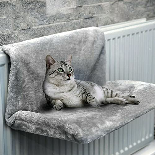 UJJGHJ Cama con radiador para Perros y Gatos - Cálida y acogedora Cama con radiador para Mascotas con un Marco de Metal Fuerte y Duradero y una acogedora Cubierta de vellón - Ideal para Gatos