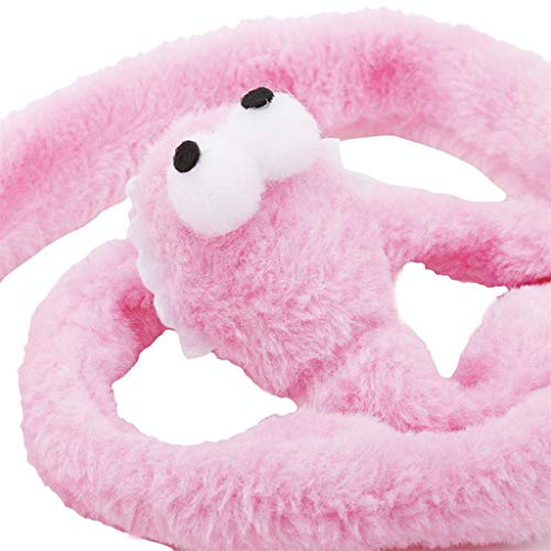 U/K Juguete para gatos de peluche suave con sonido de serpiente con menta, divertido gato, color rosa, duradero