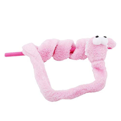 U/K Juguete para gatos de peluche suave con sonido de serpiente con menta, divertido gato, color rosa, duradero