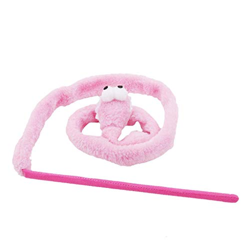 U/K Juguete para gatos de peluche suave con sonido de serpiente con menta, divertido gato, color rosa, duradero
