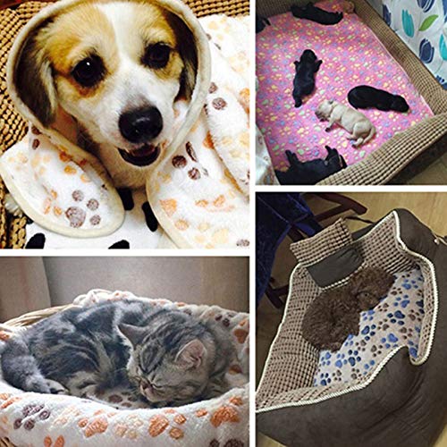 Ukallaite Alfombra Cálida para Mascotas, Gato, Perro, Cachorro, Pata, Hueso, Impreso, Suave, Manta De Lana, Cojín De Cama, Hogar Los 20 * 20cm Hueso Morado