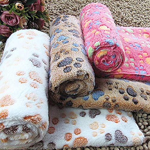 Ukallaite Alfombra Cálida para Mascotas, Gato, Perro, Cachorro, Pata, Hueso, Impreso, Suave, Manta De Lana, Cojín De Cama, Hogar Los 20 * 20cm Hueso Morado