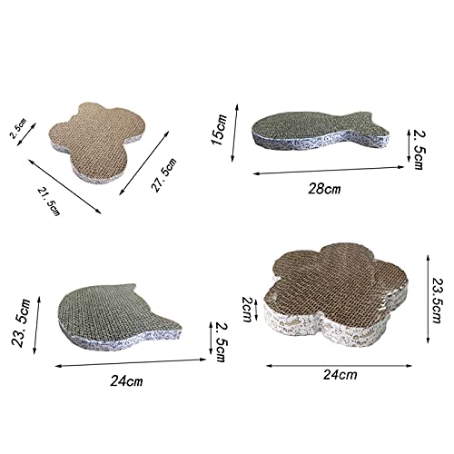 Ukallaite Rascador para Gatos Almohadilla para Raspar para Gatos Papel Corrugado Compacto Ecológico Almohadilla para Rascar para Gatos De Alta Densidad para Protector De Muebles Familiares Pez*