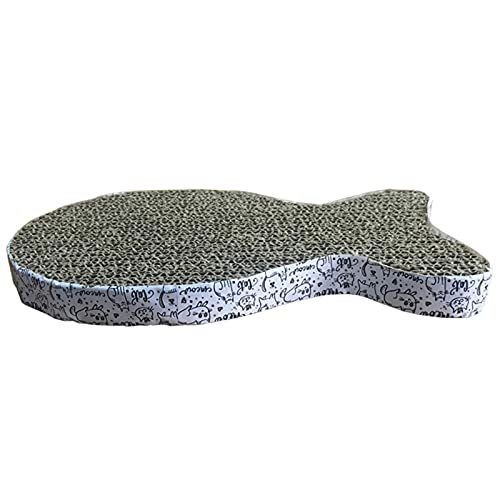 Ukallaite Rascador para Gatos Almohadilla para Raspar para Gatos Papel Corrugado Compacto Ecológico Almohadilla para Rascar para Gatos De Alta Densidad para Protector De Muebles Familiares Pez*