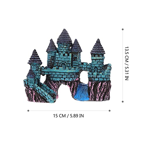 UKCOCO Decoración de Castillo de Acuario- Pecera de Acuario Decoración de Casa de Castillo Subacuático Adorno de Refugio para Peces Camarones para Mascotas Betta Pez Gato Cory