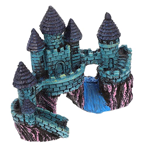 UKCOCO Decoración de Castillo de Acuario- Pecera de Acuario Decoración de Casa de Castillo Subacuático Adorno de Refugio para Peces Camarones para Mascotas Betta Pez Gato Cory